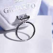 Load image into Gallery viewer, 2Ct Moissanite Engagement Ring, Solitaire Princess Cut Moissanite Engagement Ring, Moissanite Pave Accents Stones