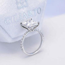 Load image into Gallery viewer, 2Ct Moissanite Engagement Ring, Solitaire Princess Cut Moissanite Engagement Ring, Moissanite Pave Accents Stones