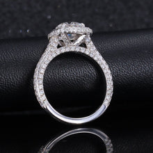 Load image into Gallery viewer, 2 Carat Round Alexandrite Halo Engagement Ring, Four Prongs Alexandrite Ring, Victorian Vintage 14K White Gold Ring