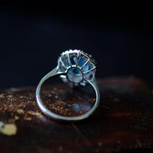 Load image into Gallery viewer, 2Ct Oval cut Aquamarine ring, Aquamarine solitaire ring, natural aquamarine ring, genuine aquamarine Oval Shape vintage halo ring