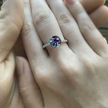 Load image into Gallery viewer, 2 Carat Alexandrite Accented Platinum Anniversary Ring