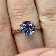 Load image into Gallery viewer, 2 Carat Alexandrite 14K White Gold Engagement Ring