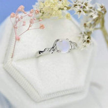 Load image into Gallery viewer, Leaves Natural Moonstone Ring June Birthstone Birthday Silver Floral Ring  Gift For Her Inspired Promise Fashion Leaf Ring