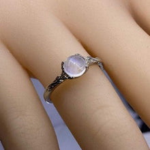 Load image into Gallery viewer, Leaves Natural Moonstone Ring June Birthstone Birthday Silver Floral Ring  Gift For Her Inspired Promise Fashion Leaf Ring