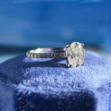 Load image into Gallery viewer, 14K White Gold 1.5 Carat Oval Moissanite Engagement Ring