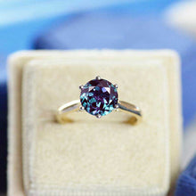 Load image into Gallery viewer, 3 Carat Alexandrite Six Prongs Engagement Ring