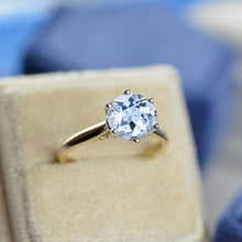 Load image into Gallery viewer, 3 Carat Genuine Natural Aquamarine Six Prongs Engagement Ring