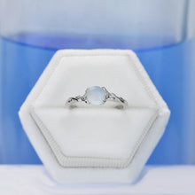 Load image into Gallery viewer, Rose Gold Plated Silver Dainty Natural Moonstone Ring , Round Moonstone Vintage Ring,