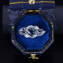 Load image into Gallery viewer, Alexandrite White Gold Engagement Lattice Floral Accented Ring