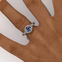 Load image into Gallery viewer, 1.6 Carat Alexandrite Engagement Ring 14K White Gold  Ring