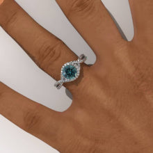 Load image into Gallery viewer, 1.6 Carat Teal Sapphire Engagement Ring 14K White Gold  Ring