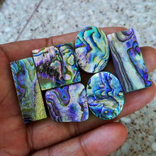 Load image into Gallery viewer, Genuine Abalone Shell with Sapphire Men's Tungsten Carbide Ring