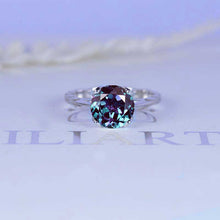 Load image into Gallery viewer, 2 Carat Alexandrite 14K White Gold Engagement. Eternity Ring Opal Leaf Floral Ring Design