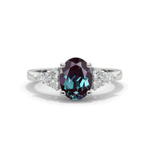 Load image into Gallery viewer, 3 Carat Oval Alexandrite Engagement Ring