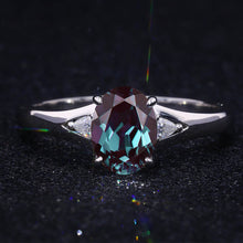 Load image into Gallery viewer, 3Ct Oval Alexandrite 14K White Gold Engagement Ring