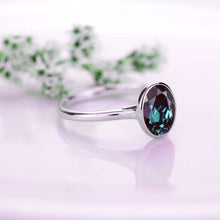 Load image into Gallery viewer, 3 Carat Oval Alexandrite Bezel Set Engagement Ring