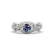 Load image into Gallery viewer, Copy of 1.0 Carat Alexandrite Celtic Engagement Floral Ring 14K White Gold