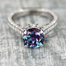 Load image into Gallery viewer, 3.2 Carat Alexandrite Engagement 14K White Gold Ring