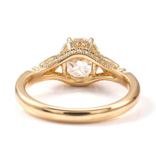 Load image into Gallery viewer, 14K Solid Yellow Gold 1.5CT Round Alexandrite Solitaire Six Prongs Ring, Vintage Alexandrite Engagement Ring Anniversary Promise Gold Ring