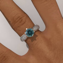 Load image into Gallery viewer, 1.5 Carat Teal Sapphire Engagement Ring