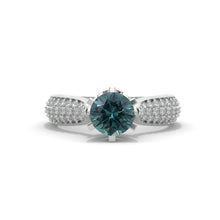 Load image into Gallery viewer, 1.5 Carat Teal Sapphire Engagement Ring