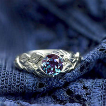 Load image into Gallery viewer, 2 Carat Alexandrite Floral Leaf Engagement Ring