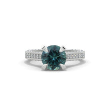 Load image into Gallery viewer, 3.2 Carat Teal Sapphire Engagement Ring