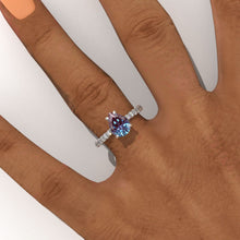 Load image into Gallery viewer, 1.8 Carat Alexandrite Pear Cut Engagement Gold Engagement Ring.