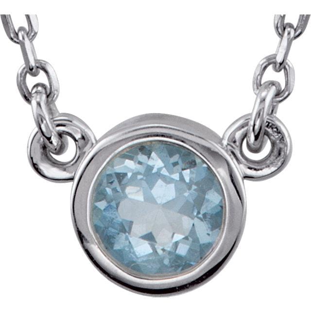 Aquamarine with sterling silver necklace - Giliarto