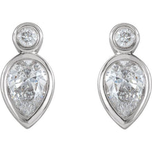 Load image into Gallery viewer, Bezel Set Earrings 14K Gold 1/3 CTW Diamond - Giliarto
