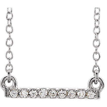 Load image into Gallery viewer, .07 CTW Petite Diamond Bar18&quot; Necklace - Giliarto

