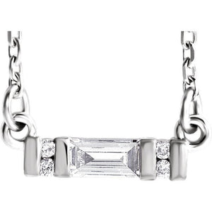 1/10 CTW Diamond Bar 18''  Necklace - Giliarto