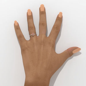 1 Carat Genuine Peach Morganite 14K White Gold Engagement Promissory Ring