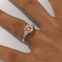 Load image into Gallery viewer, Oval Genuine Peach Morganite 14K White Gold Engagement Promissory Ring
