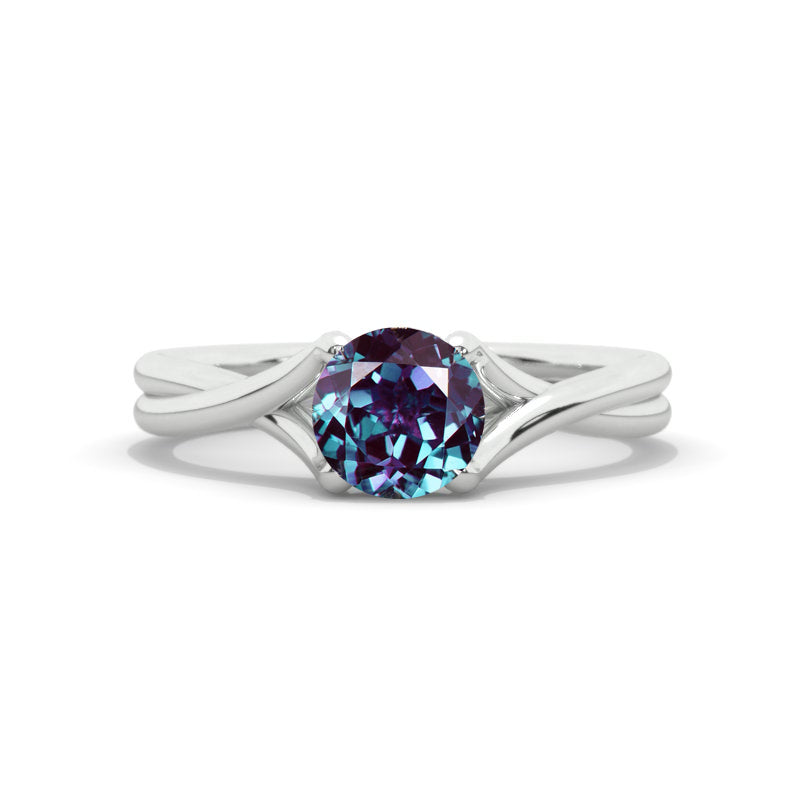 1 Carat Giliarto Alexandrite Gold Engagement Promissory Ring