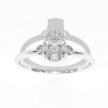 Load image into Gallery viewer, 1 Carat Oval Giliarto Moissanite 14K White Gold Engagement Promissory Ring
