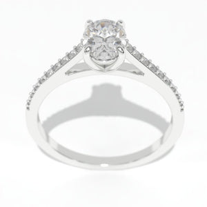 1 Carat Oval Giliarto Moissanite Gold Engagement Promissory Ring