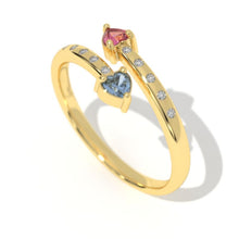 Load image into Gallery viewer, 0.3 Carat Giliarto Sapphire Ruby Gold Promissory Ring
