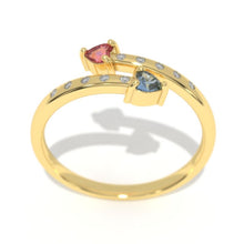 Load image into Gallery viewer, 0.3 Carat Giliarto Sapphire Ruby Gold Promissory Ring
