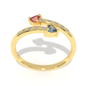 0.3 Carat Giliarto Sapphire Ruby Gold Promissory Ring