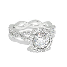 Load image into Gallery viewer, 0.7 Carat GIA Diamond Halo Twisted  Engagement Ring

