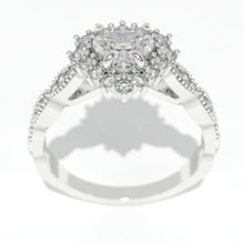 Load image into Gallery viewer, 14K White Gold 1.5 Carat Heart Moissanite Halo Engagement Ring
