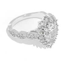 Load image into Gallery viewer, 14K White Gold 1.5 Carat Pear Moissanite Halo Engagement Ring
