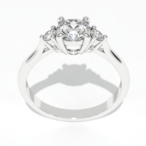 1 Carat Three Stone Giliarto Moissanite White Gold Engagement  Ring