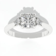 Load image into Gallery viewer, 0.7 Carat GIA Diamond Three Stones  Engagement 14K White Gold Ring

