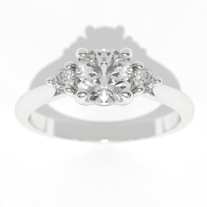1 Carat Three Stone Giliarto Moissanite White Gold Engagement  Ring