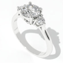 Load image into Gallery viewer, 1.5 Carat Three Stone Giliarto Moissanite White Gold Engagement  Ring
