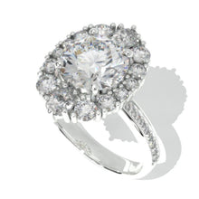 Load image into Gallery viewer, 14K White Gold 2 Carat Round Moissanite Halo Engagement Ring
