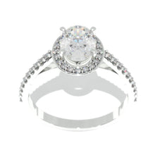 Load image into Gallery viewer, 14K White Gold 1.5 Carat Oval  Moissanite Engagement Ring
