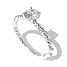 Load image into Gallery viewer, 14K White Gold 6mm Round  Moissanite 1/8 CTW Engagement Ring
